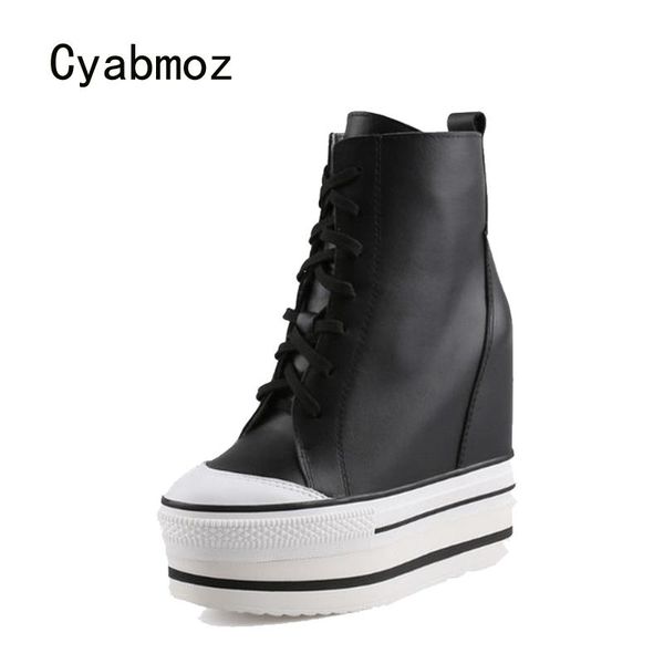cyabmoz women genuine leather height increasing shoes platform hidden high heels casual sneakers party ladies ankle boots dress, Black
cyabmoz women genuine leather height increasing shoes platform hidden high heels casual sneakers party ladies ankle boots dress, Black