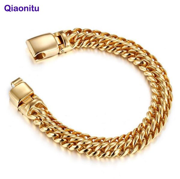 link, chain men biker bracelet 12mm wide rose gold color stainless steel mens women bracelets with magnet clasp armband jewelry, Black
link, chain men biker bracelet 12mm wide rose gold color stainless steel mens women bracelets with magnet clasp armband jewelry, Black