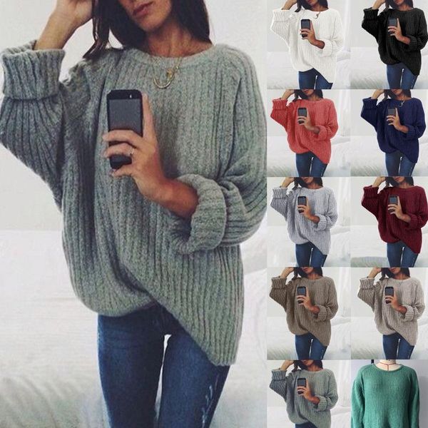 women solid color o neck knitted sweater 2021 autumn winter fashion female soft pullover ladies loose warm knitwear women's sweaters, White;black
women solid color o neck knitted sweater 2021 autumn winter fashion female soft pullover ladies loose warm knitwear women's sweaters, White;black