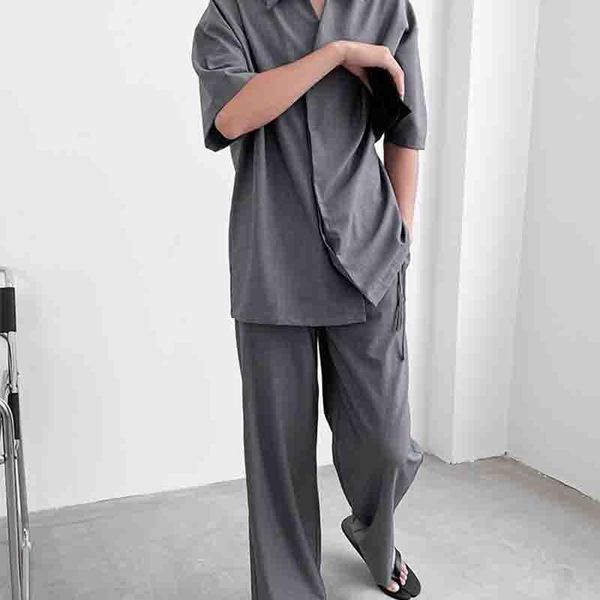 fixed hook button art ins short sleeve collar dark placket lazy shirt men's fashion black grey two colors casual shirts, White;black
fixed hook button art ins short sleeve collar dark placket lazy shirt men's fashion black grey two colors casual shirts, White;black