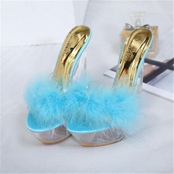 slippers feiyitu super high heels 14cm transparent crystal sandals with feathers nightclub woman shoes eu size 34-40, Black
slippers feiyitu super high heels 14cm transparent crystal sandals with feathers nightclub woman shoes eu size 34-40, Black