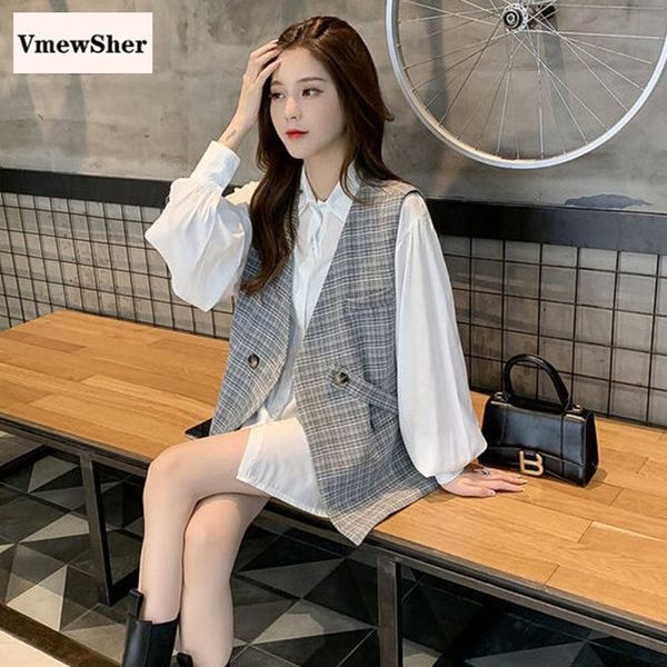 women's suits & blazers vmewsher women plaid vests waistcoat stylish buttons side strip outerwear ladies vintage loose sleeveless spri, White;black
women's suits & blazers vmewsher women plaid vests waistcoat stylish buttons side strip outerwear ladies vintage loose sleeveless spri, White;black