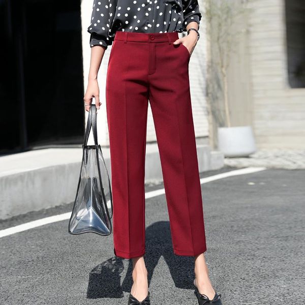women's pants & capris elegant women career cargo high waist straight loose suit casual trousers, Black;white
women's pants & capris elegant women career cargo high waist straight loose suit casual trousers, Black;white