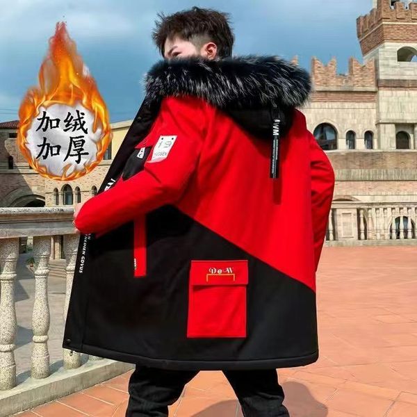men's jackets winter plush hooded jacket fur collar thicken warm vlevet lining windbreaker streetwear coat parka mid-long clothings, Black;brown
men's jackets winter plush hooded jacket fur collar thicken warm vlevet lining windbreaker streetwear coat parka mid-long clothings, Black;brown