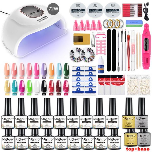nail art kits kit 72w uv/led lamp with polish set brush french tips decoration tools professional manicure drill
nail art kits kit 72w uv/led lamp with polish set brush french tips decoration tools professional manicure drill