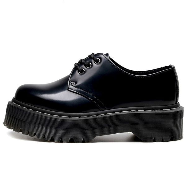 dress shoes female boots with thick bottom leather three british-style round toe holes casual student platform short women's shoes, Black
dress shoes female boots with thick bottom leather three british-style round toe holes casual student platform short women's shoes, Black