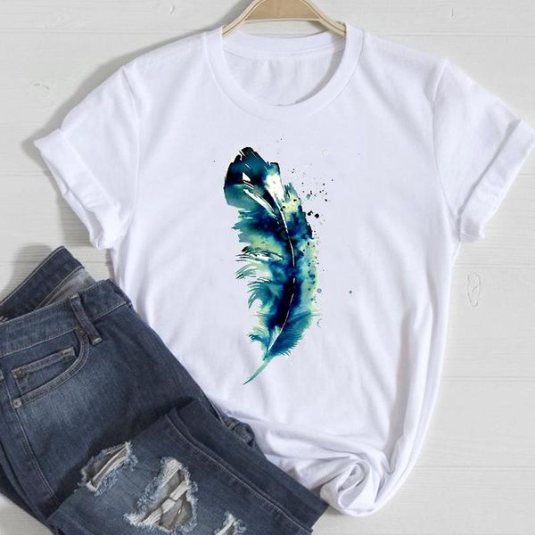 women's t-shirt 2021 cute casual spring summer clothes graphic tshirt lady print female tee t-shirts women feather watercolor trend, White
women's t-shirt 2021 cute casual spring summer clothes graphic tshirt lady print female tee t-shirts women feather watercolor trend, White