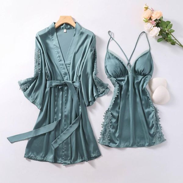lace bathrobe gown set women satin robe nightgown summer 2pcs sleepwear sleep suit bride wedding kimono home wear nightwear women's, Black;red
lace bathrobe gown set women satin robe nightgown summer 2pcs sleepwear sleep suit bride wedding kimono home wear nightwear women's, Black;red
