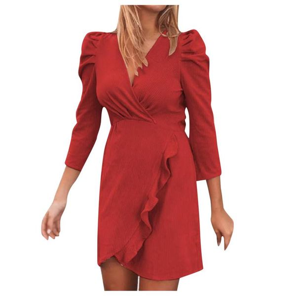 casual dresses women wrap v neck ruffle slit party dress autumn pleated puff long sleeve mini elegant office lady rib knitted, Black;gray
casual dresses women wrap v neck ruffle slit party dress autumn pleated puff long sleeve mini elegant office lady rib knitted, Black;gray