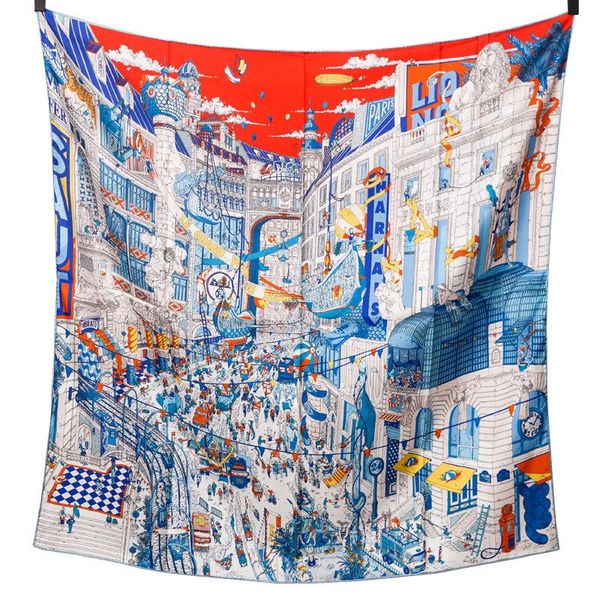 scarves 100% mulberry silk women's bandana wild temperament scarf paris street view heavy twill 90*90 large square, Blue;gray
scarves 100% mulberry silk women's bandana wild temperament scarf paris street view heavy twill 90*90 large square, Blue;gray