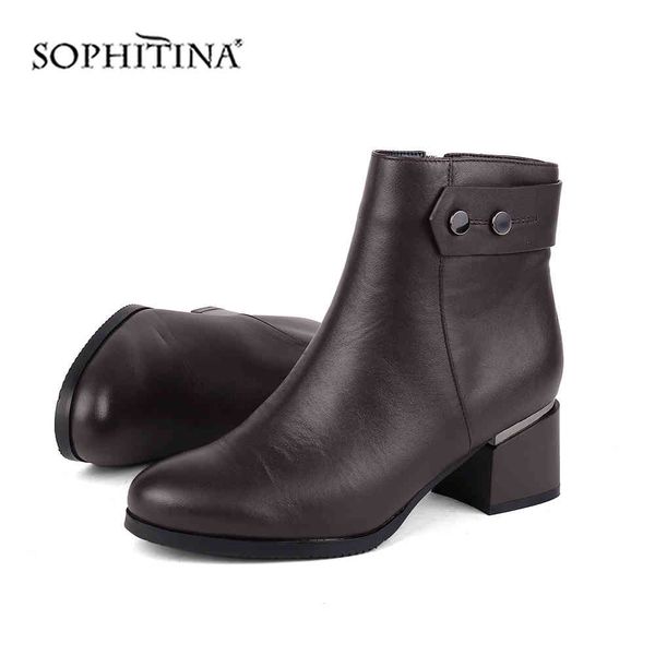 sophitina fashion design boots cow leather comfortable square heel solid round toe shoes handmade ankle boots pc457 210513, Black
sophitina fashion design boots cow leather comfortable square heel solid round toe shoes handmade ankle boots pc457 210513, Black