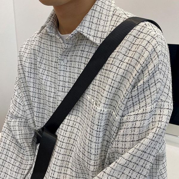men's casual shirts high-grade plaid shirt korean fashion cool spring long sleeve white loose clothes 9y5681 rp9u, White;black
men's casual shirts high-grade plaid shirt korean fashion cool spring long sleeve white loose clothes 9y5681 rp9u, White;black