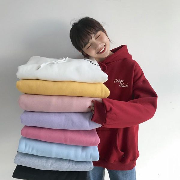 women's hoodies & sweatshirts preppy style cute candy color letters embroidery hooded women autumn winter casual pocket fleece, Black
women's hoodies & sweatshirts preppy style cute candy color letters embroidery hooded women autumn winter casual pocket fleece, Black