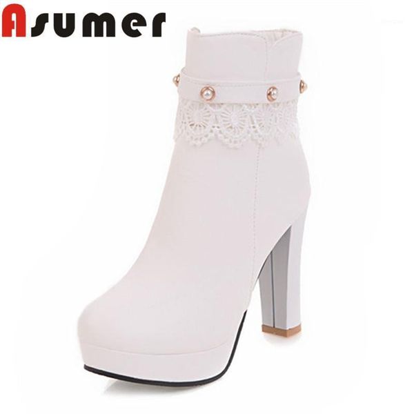 boots asumer 2021 platform high heels round toe appliques ankle for women pearl decoration1, Black
boots asumer 2021 platform high heels round toe appliques ankle for women pearl decoration1, Black