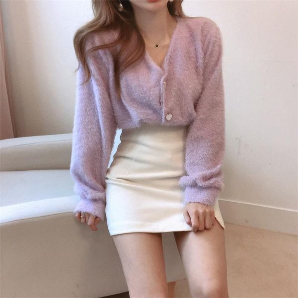 women's knits & tees 2021 autumn winter sweaters fake mink cashmere elegant lady cardigan vintage short knitwear u328, White
women's knits & tees 2021 autumn winter sweaters fake mink cashmere elegant lady cardigan vintage short knitwear u328, White