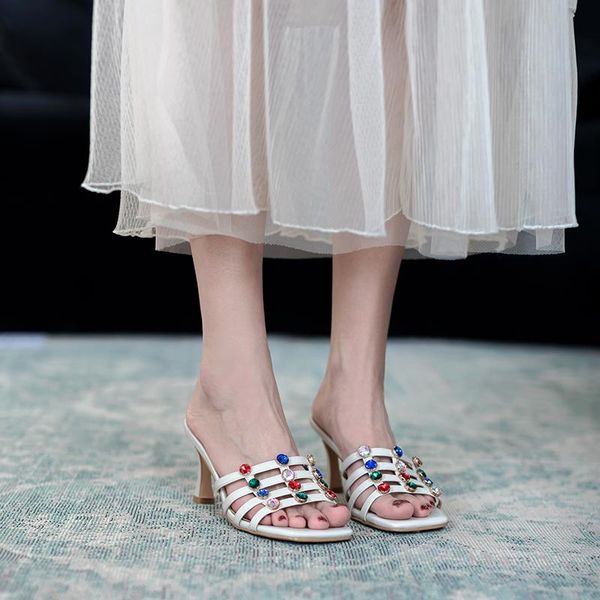 slippers summer 2021 leather sandals and shoes high heel women thin heels with square head wear z837, Black
slippers summer 2021 leather sandals and shoes high heel women thin heels with square head wear z837, Black