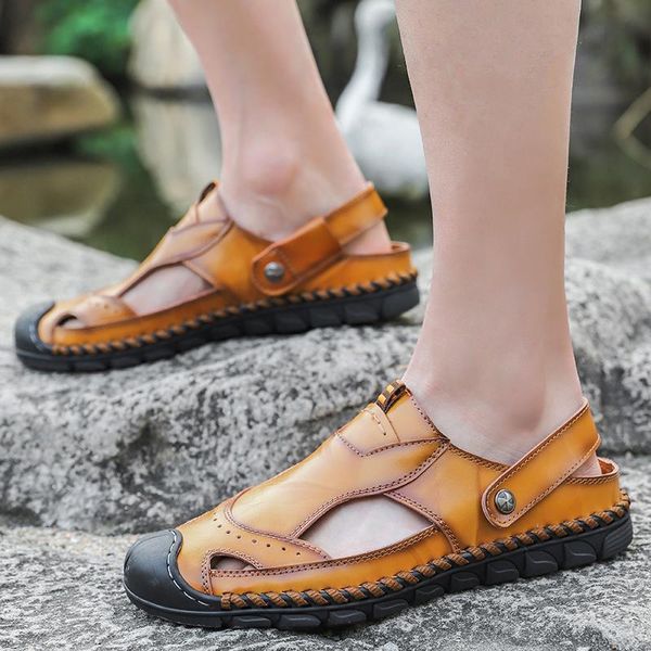 sandals men summer genuine leather roman handmade sewing male casual shoes beach fashion outdoor slippers, Black
sandals men summer genuine leather roman handmade sewing male casual shoes beach fashion outdoor slippers, Black