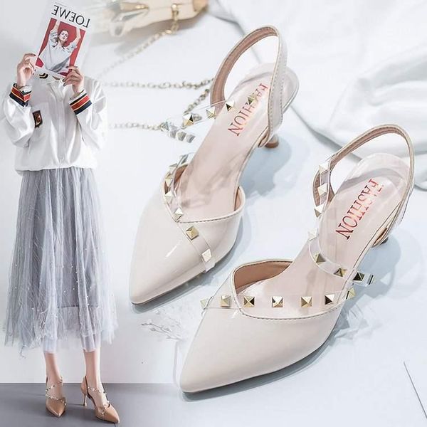 dress shoes high-heeled slim heels sandals straight buckle with rivets transparent net red women's, Black
dress shoes high-heeled slim heels sandals straight buckle with rivets transparent net red women's, Black