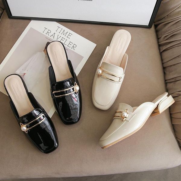 slippers brand designer women slip on flat mules low heels casual shoes block gold buckle slides female footwear er120, Black
slippers brand designer women slip on flat mules low heels casual shoes block gold buckle slides female footwear er120, Black