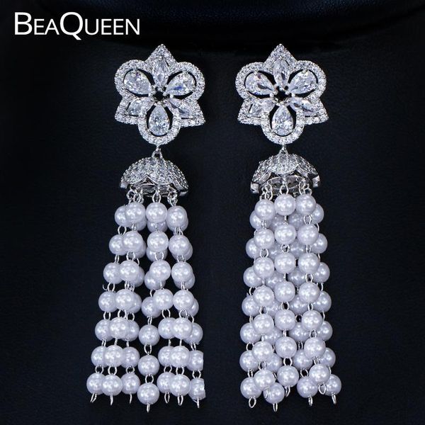 dangle & chandelier beaqueen vintage long tassel drop handmade white pearl hanging earrings cubic zircon crystal wedding jewelry for women e, Silver
dangle & chandelier beaqueen vintage long tassel drop handmade white pearl hanging earrings cubic zircon crystal wedding jewelry for women e, Silver