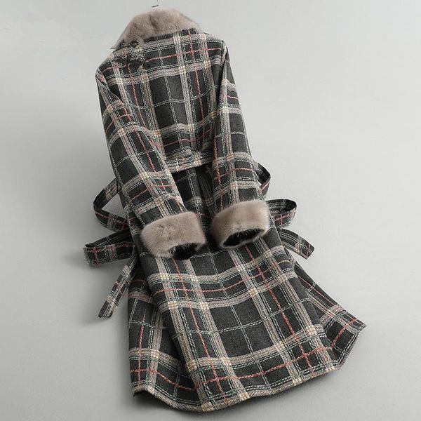 women's fur & faux real coat winter jacket women natural lamb tweed female mink collar warm long jackets manteau femme my s, Black
women's fur & faux real coat winter jacket women natural lamb tweed female mink collar warm long jackets manteau femme my s, Black