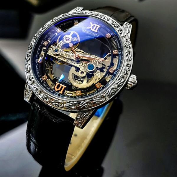 wristwatches aokulasic classic design automatic wristwatch men's mechanical hollow business watches waterproof fashion luxury relojes h, Slivery;brown
wristwatches aokulasic classic design automatic wristwatch men's mechanical hollow business watches waterproof fashion luxury relojes h, Slivery;brown