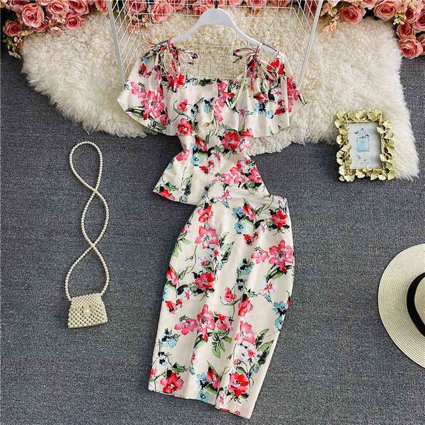 2 piece set summer floral print elegant slash neck spaghetti strap women bodycon ladies pencil skirts suits vestidos 210525, White
2 piece set summer floral print elegant slash neck spaghetti strap women bodycon ladies pencil skirts suits vestidos 210525, White