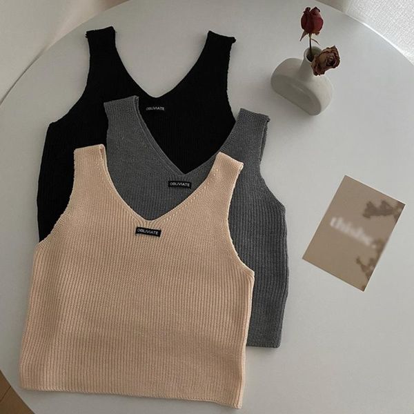 2021summer women's letter v neck slim expose navel knitting sleeveless camisole tank women's tanks & camis, White 
2021summer women's letter v neck slim expose navel knitting sleeveless camisole tank women's tanks & camis, White