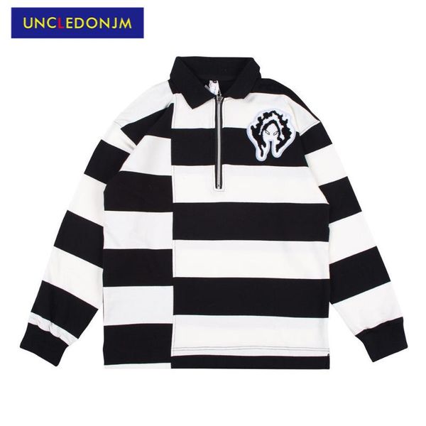 men's hoodies & sweatshirts uncledonjm korean fashion color block black and white striped sweatshirt men high street loose zipper pullo
men's hoodies & sweatshirts uncledonjm korean fashion color block black and white striped sweatshirt men high street loose zipper pullo