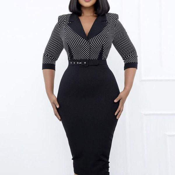 casual dresses haoohu office lady bodycon split fashion polka dots vintage 3/4 sleeves formal party ladylike midi female dress, Black;gray
casual dresses haoohu office lady bodycon split fashion polka dots vintage 3/4 sleeves formal party ladylike midi female dress, Black;gray