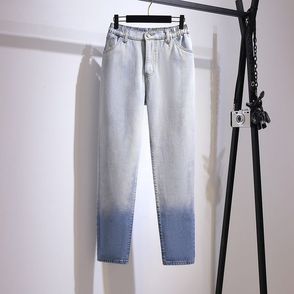 women's jeans large fat mm new spring gradient jeans bf style loose and slim high waist straight pants, Blue
women's jeans large fat mm new spring gradient jeans bf style loose and slim high waist straight pants, Blue