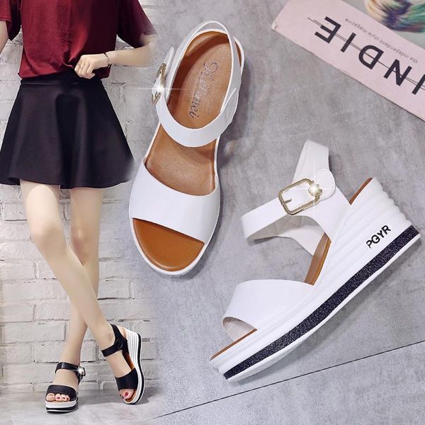 sandals summer wild comfortable muffin thick bottom fish mouth high heel waterproof platform female wedge, Black
sandals summer wild comfortable muffin thick bottom fish mouth high heel waterproof platform female wedge, Black