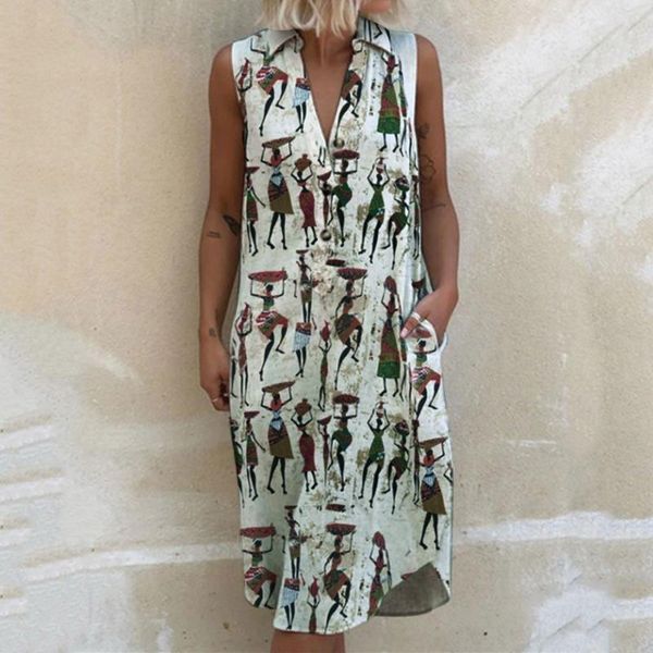 maternity dresses vintage dress women v-neck lapel print sleeveless casual loose midi vestido de mujer vestidos casual#25, White
maternity dresses vintage dress women v-neck lapel print sleeveless casual loose midi vestido de mujer vestidos casual#25, White