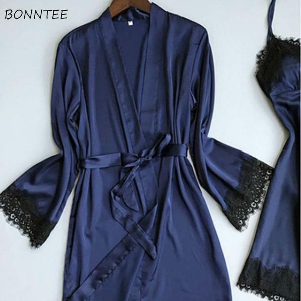 women's sleepwear women robes summer female lace faux ice-silk cozy breathable sashes home bathrobe casual elegant daily nightdress chi, Black;red
women's sleepwear women robes summer female lace faux ice-silk cozy breathable sashes home bathrobe casual elegant daily nightdress chi, Black;red