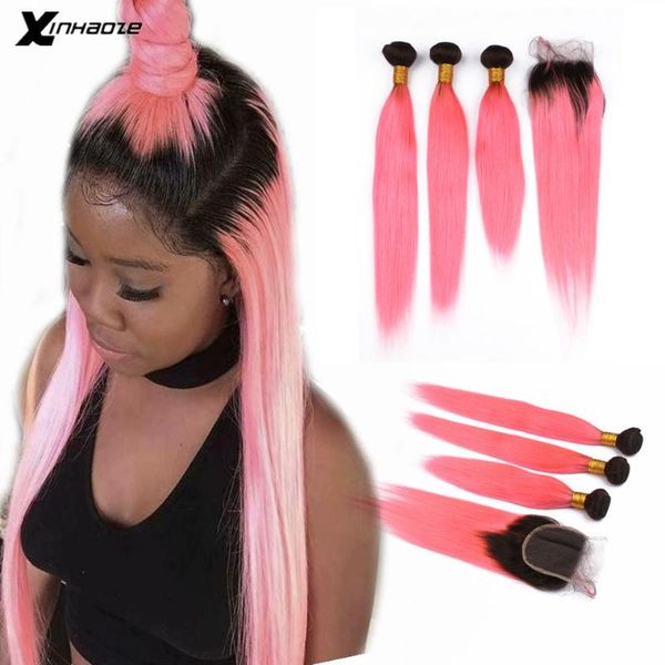 human hair bulks ombre pink 3 bundles with closure dark roots brazilian straight 13*4 lace frontal remy, Black
human hair bulks ombre pink 3 bundles with closure dark roots brazilian straight 13*4 lace frontal remy, Black