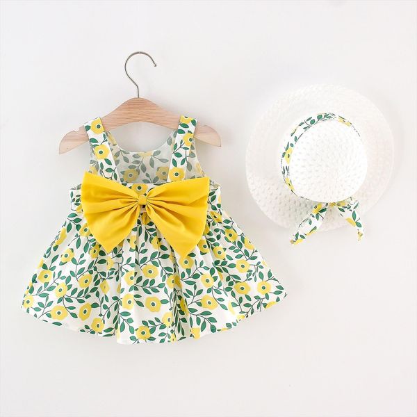 baby girl floral bow summer dress 2pcs princess party infant toddler clothes newborn hat kids outfit, Red;yellow
baby girl floral bow summer dress 2pcs princess party infant toddler clothes newborn hat kids outfit, Red;yellow