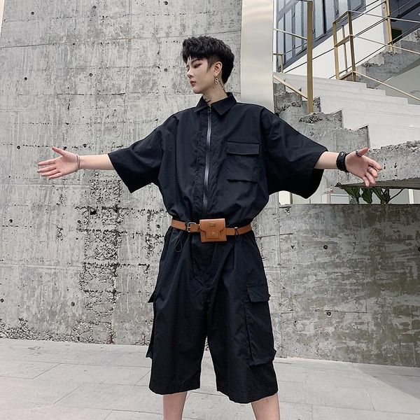 men's pants 2021 overalls short trouser male women streetwear hip hop harem men summer sleeve loose casual shirt style jumpsuits, Black
men's pants 2021 overalls short trouser male women streetwear hip hop harem men summer sleeve loose casual shirt style jumpsuits, Black