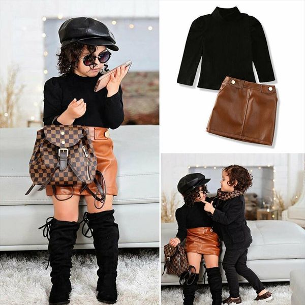 spring 2 pieces suit sweater pu leather skirt kids sets girls clothes fashion set childrens clothing, White
spring 2 pieces suit sweater pu leather skirt kids sets girls clothes fashion set childrens clothing, White