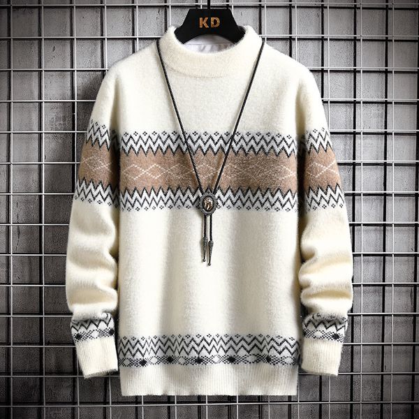 men's sweaters pull men 2021 winter cashmere mink high neck sweater men's fashion high-grade soft warm, White;black
men's sweaters pull men 2021 winter cashmere mink high neck sweater men's fashion high-grade soft warm, White;black