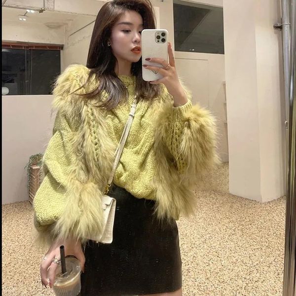 women's sweaters womens winter pullover autumn and loose puff sleeve korean version of fur stitching, White;black
women's sweaters womens winter pullover autumn and loose puff sleeve korean version of fur stitching, White;black