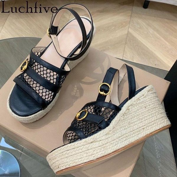 dress shoes wedges sandals women 2021 mesh lace leather thick bottom platform high heels summer mujer, Black
dress shoes wedges sandals women 2021 mesh lace leather thick bottom platform high heels summer mujer, Black