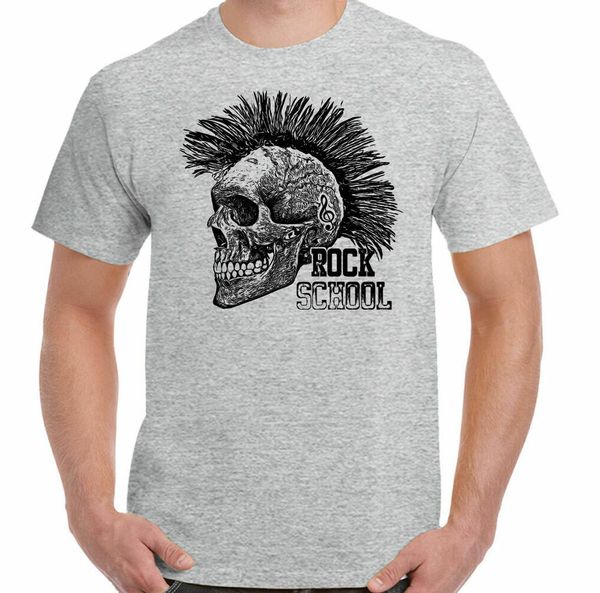 rock school - mens funny skull punk rock t-shirt music guitar biker, White;black
rock school - mens funny skull punk rock t-shirt music guitar biker, White;black