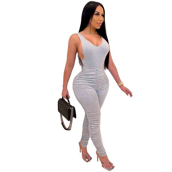 women clothing sets summer sleeveless bodycon backless jumpsuit+stacked leggings pants 2 piece set women party club outfits 210414, White
women clothing sets summer sleeveless bodycon backless jumpsuit+stacked leggings pants 2 piece set women party club outfits 210414, White