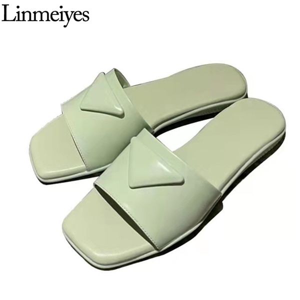 women's slippers pearl cow leather triangle decoration square toe flat slides luxury brand casual beach shoes summer, Black
women's slippers pearl cow leather triangle decoration square toe flat slides luxury brand casual beach shoes summer, Black