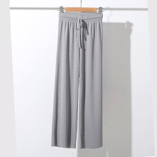 women's pants & capris summer ice silk high waist thin section loose wide leg nine points straight casual elastic lace up, Black;white
women's pants & capris summer ice silk high waist thin section loose wide leg nine points straight casual elastic lace up, Black;white