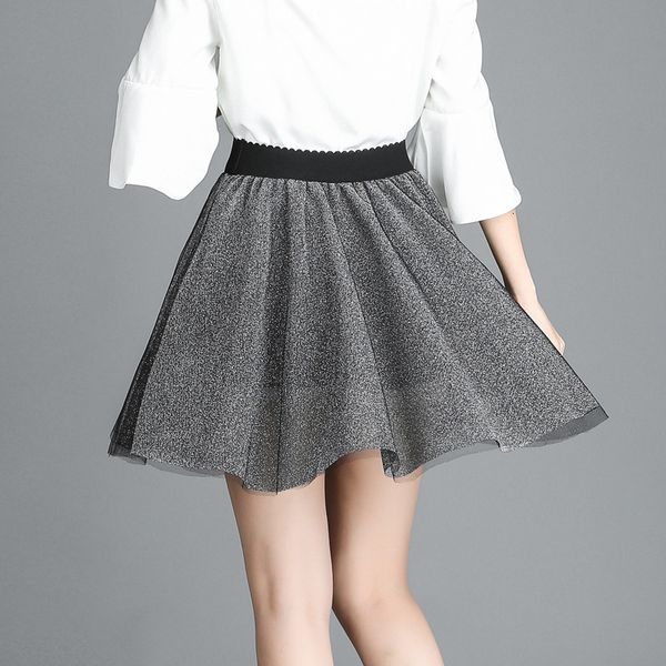 skirt spring summer metallic bright silk mesh bubble anti-exposure a- line pleated black gauze mini
skirt spring summer metallic bright silk mesh bubble anti-exposure a- line pleated black gauze mini