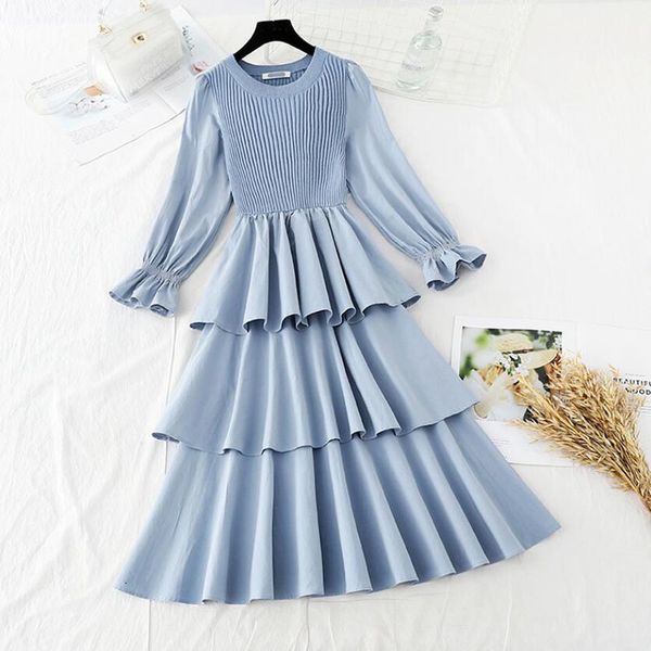 dresses autumn women solid o-neck elegant sleeve a-line knitted es ruffle sweet cake long vestidos, Black;gray
dresses autumn women solid o-neck elegant sleeve a-line knitted es ruffle sweet cake long vestidos, Black;gray