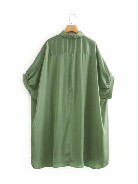 women blouses hong kong flavor army green polo collar long sleeve bat loose edition medium-length shirt, White
women blouses hong kong flavor army green polo collar long sleeve bat loose edition medium-length shirt, White
