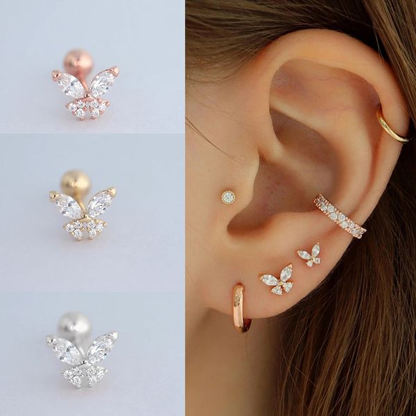 aide cute butterfly earring female 925 sterling silver stud earrings spiral ear bone buckle piercing earrings for women jewelry, Golden
aide cute butterfly earring female 925 sterling silver stud earrings spiral ear bone buckle piercing earrings for women jewelry, Golden