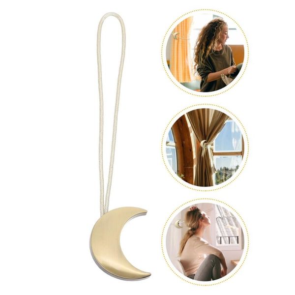 curtain & drapes 1pc moon-shaped buckle punch-magnetic tie band tieback
